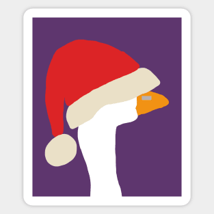 Abstract Portrait Gaming Goose in Stolen Christmas Santa Hat Sticker